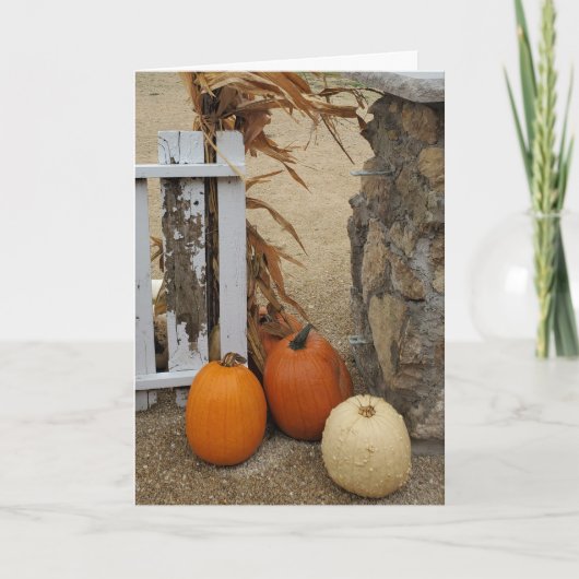 Prettige herfst allemaal, herfstsegen herfstpompoe kaart (Voorkant)