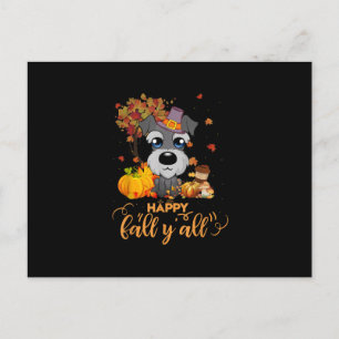 prettige herfst allemaal schnauzer hond thanksgivi feestdagenkaart