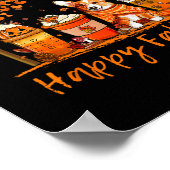 Prettige herfst iedereen, herfst Corgi Halloween P Poster (Hoek)