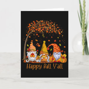 Prettige Herfst Mensen Gnome Pompoen Herfstbladere Kaart
