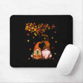 Prettige Herfst Mensen Gnome Pompoen Herfstbladere Muismat (Met muis)