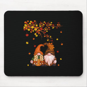 Prettige Herfst Mensen Gnome Pompoen Herfstbladere Muismat