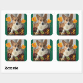 Prettige Herfst Mensen Vierkante Sticker (Vel)