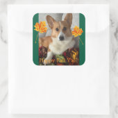 Prettige Herfst Mensen Vierkante Sticker (Tas)
