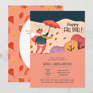 Prettige Herfst Voor Iedereen Knus Vosje Folk Art  Kaart