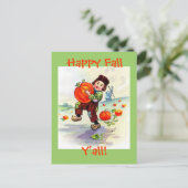 Prettige herfst voor jullie vintage ansichtkaart briefkaart (Staand voorkant)