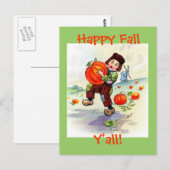 Prettige herfst voor jullie vintage ansichtkaart briefkaart (Voorkant / Achterkant)