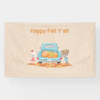 Prettige Herfst Y'all Herfst Thema Beren Pompoen T Spandoek