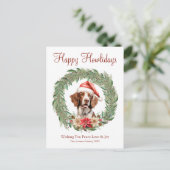 Prettige Hoe-lidag Schattige Brittany Spaniel Hond Feestdagenkaart (Staand voorkant)