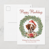 Prettige Hoe-lidag Schattige Brittany Spaniel Hond Feestdagenkaart (Voorkant / Achterkant)