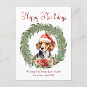 Prettige Hoe-lidagen Knuffel Beagle Hond Feestdagenkaart