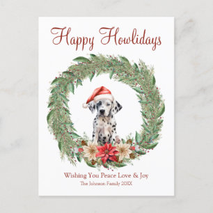 Prettige Hoe-lidays Knuffel Dalmatiër Hond Feestdagenkaart