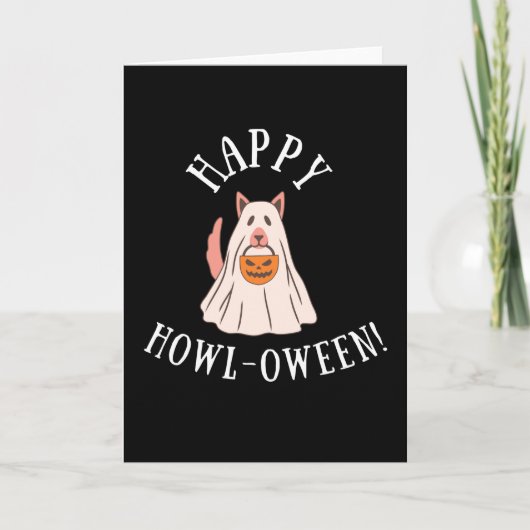 Prettige Hoe-ween Groet – Grappige Hondenliefhebbe Kaart (Voorkant)