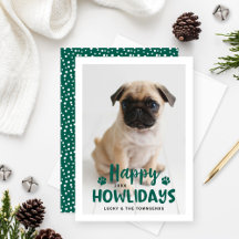 Prettige Howlidays Groene Puppie Hond Foto