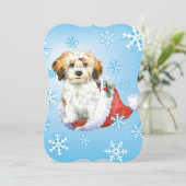 Prettige Howlidays Havanese Feestdagenkaart (Staand voorkant)
