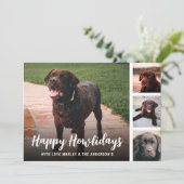 Prettige Howlidays Huisdier Foto Collage Feestdagenkaart (Staand voorkant)