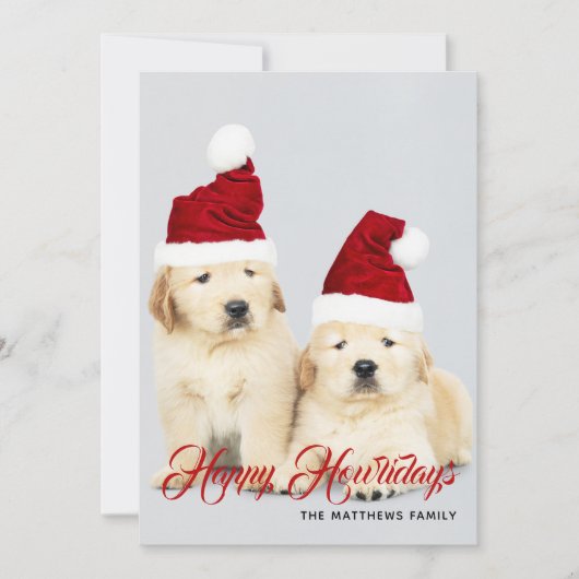 Prettige Howlidays huisdier hond vakantiefoto | Ke Feestdagenkaart (Voorkant)