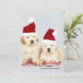 Prettige Howlidays Huisdierhond Vakantiefoto | Ker Feestdagenkaart (Staand voorkant)