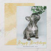 Prettige Howlidays in goud ⎢ Foto Kerstkaart (Voorkant / Achterkant)