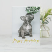 Prettige Howlidays in goud ⎢ Foto Kerstkaart (Staand voorkant)