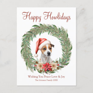 Prettige Howlidays Knuffige Jack Russel Hond Feestdagenkaart