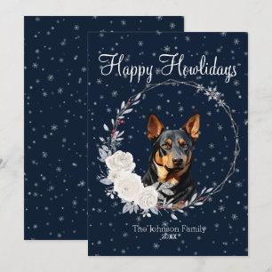 Prettige Howlidays Schattige Dobermann Pinscher Ho Feestdagenkaart
