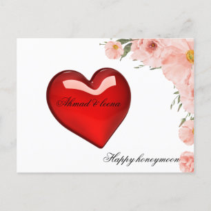 prettige huwelijksreis briefkaart