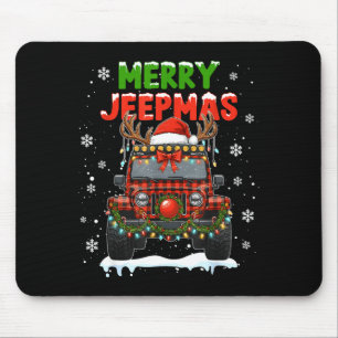 Prettige Jeep Kerstmis Lelijke Licht Rendier Kerst Muismat