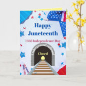 Prettige Juneteenth Kaart (Gele Bloem)