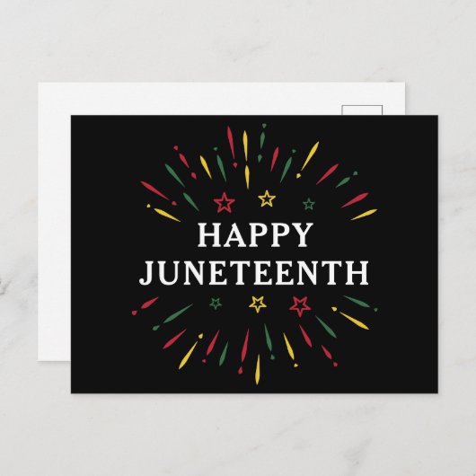 Prettige Juneteenth Vier de zwarte onafhankelijkhe Briefkaart (Voorkant / Achterkant)