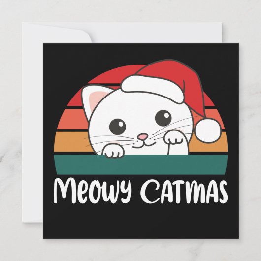 Prettige KatKerstis Fun Cat Kerst Grappige Uitnodi Kaart (Voorkant)