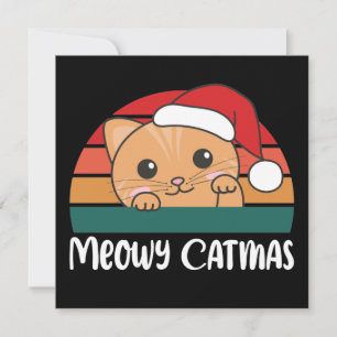 Prettige KatKerstis Fun Cat Kerst Pun Uitnodiging