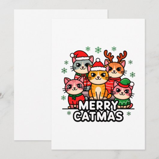 Prettige Kattenkerst Moppige Kerstkaart (Voorkant / Achterkant)