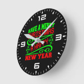 Prettige kerst Een gelukkig nieuwjaar-34635 Ronde Klok (Hoek)