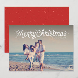 Prettige kerst eenvoudige kerst foto kaart