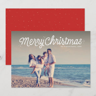 Prettige kerst eenvoudige kerst foto kaart