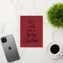 Prettige kerst Elegante Rode Gouden Folie Fotokaar