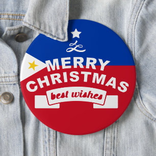 Prettige kerst en een gelukkig nieuwjaar ronde button 6,0 cm