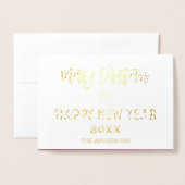 Prettige kerst en gelukkig nieuwjaar Familie Foto' Folie Kaarten (Voorkant met envelop)