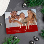 Prettige Kerst Familie Foto Modern Schrift Folie Uitnodiging