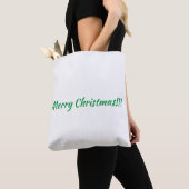 Prettige kerst gedrukte tekst viering aankoop tote bag (Dichtbij)