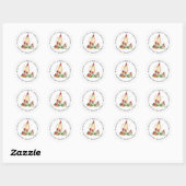 prettige kerst - gnomen en champagne ronde sticker (Vel)