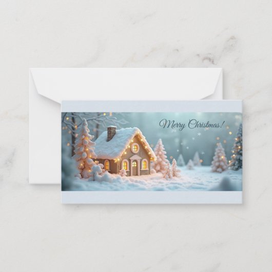 Prettige kerst! Kerstgroeten. Notitiekaartje (Voorkant)