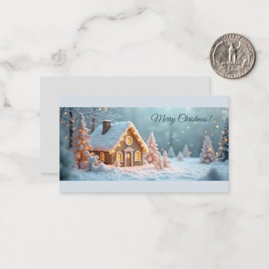 Prettige kerst! Kerstgroeten. Notitiekaartje (Voorkant / Achterkant in situ)