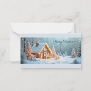 Prettige kerst! Kerstgroeten. Notitiekaartje