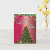 Prettige Kerst Kerstkaart met vouw Kaart (Gele Bloem)