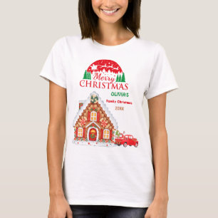 Prettige kerst   Kerstman zeggen gepersonaliseerd T-shirt