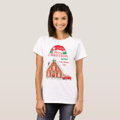 Prettige kerst | Kerstman zeggen gepersonaliseerd T-shirt (Voorkant volledig)