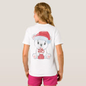 Prettige kerst | Kerstman zeggen gepersonaliseerd T-shirt (Achterkant volledig)