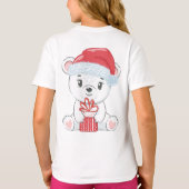 Prettige kerst | Kerstman zeggen gepersonaliseerd T-shirt (Achterkant)